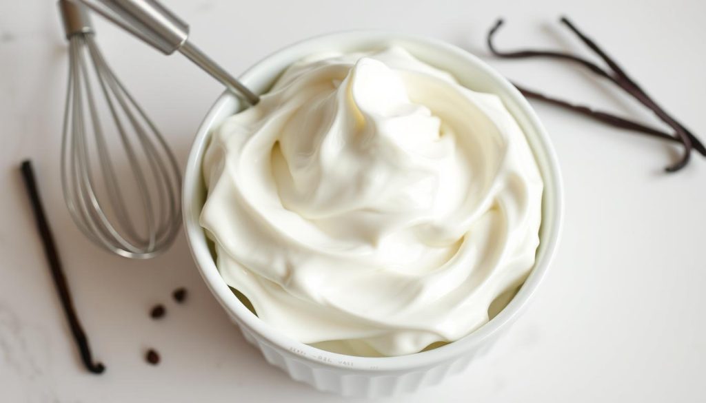 Perfect classic vanilla whipped cream showing the secret behind whipped cream's simplicity Perfect classic vanilla whipped cream showing the secret behind whipped cream's simplicity