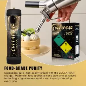 Collapsar 3.3L 2000G N2O Tanks Whip Nitrous oxide for food ,1 Unit