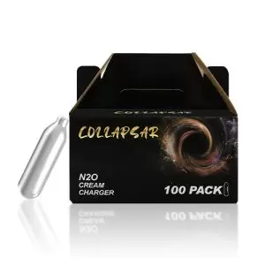 Collapsar 8-Gram Nitrous oxide for food N2O Whip Cream Chargers, 100Packs, 600pcs per Carton