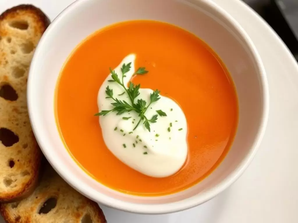 Savory herb-infused whipped cream on soup showing an unexpected secret behind whipped cream applications