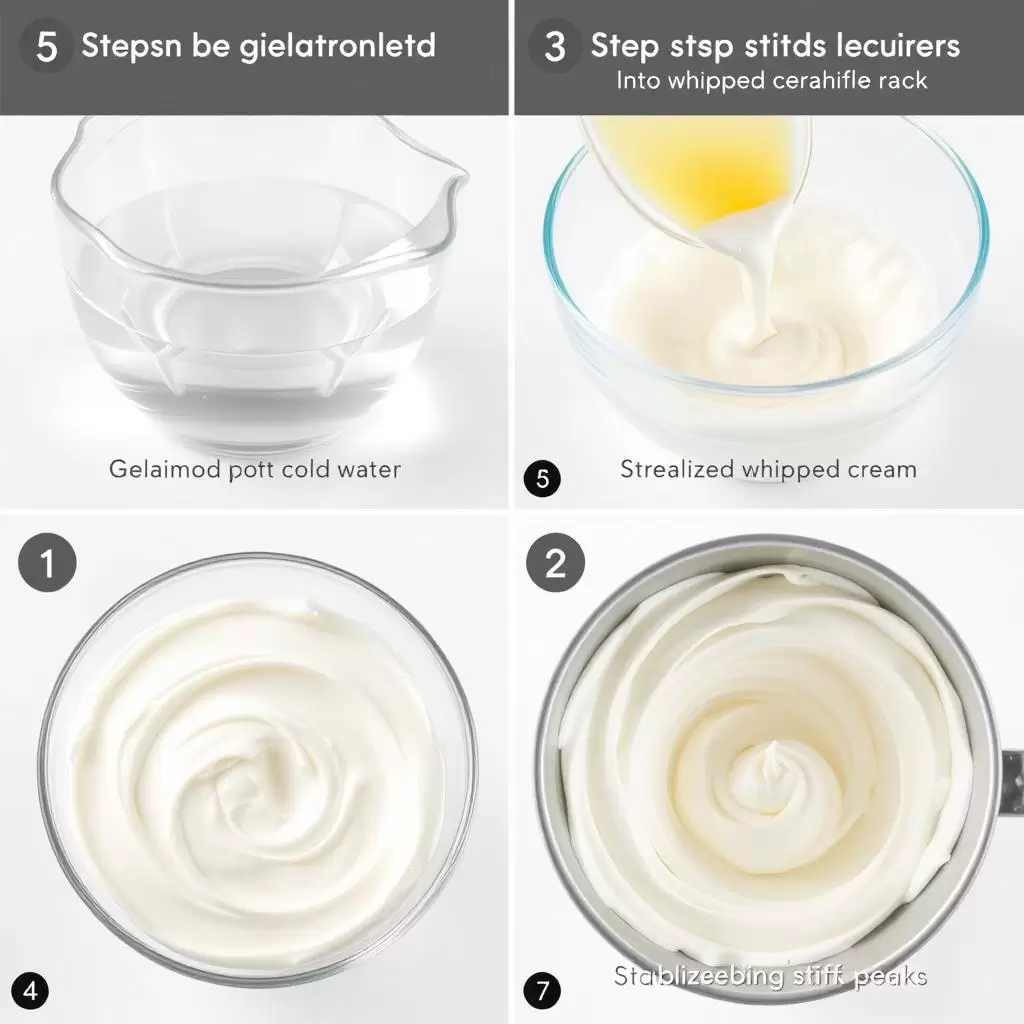 Stabilizing whipped cream with gelatin for longer storage